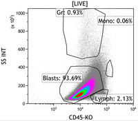 Mixed Phenotype Acute Leukemia, B/myeloid: Flow Plots CD45vsSS